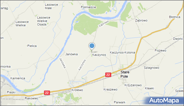 mapa Kaczynos, Kaczynos na mapie Targeo